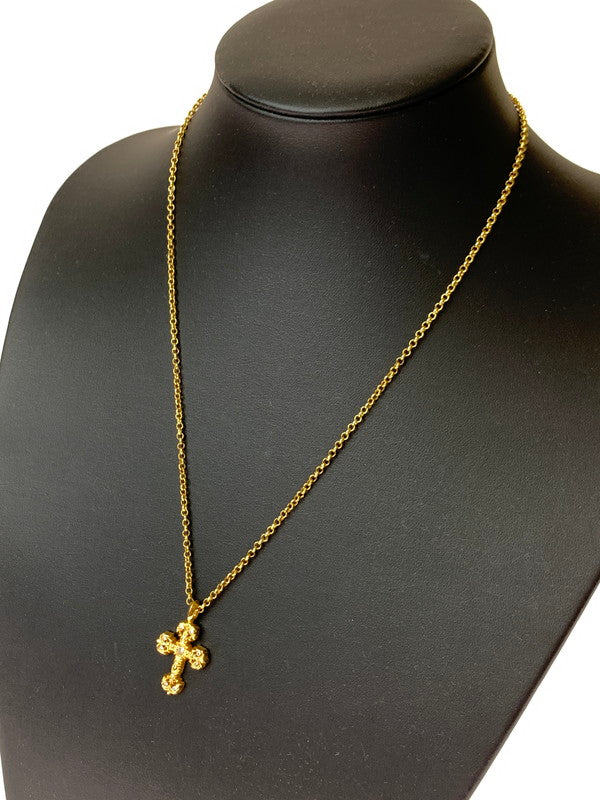 【中古品】【メンズ】 CHROME HEARTS クロムハーツ 22K CHARM FILIGREE TINY P DMND＆22K NECKCHAIN 20INCH タイニーフィリグリー PAVEダイヤ ネックレストップ ネックレスチェーン アクセサリー  190-240902-yn-01-min カラー：ゴールド 万代Net店