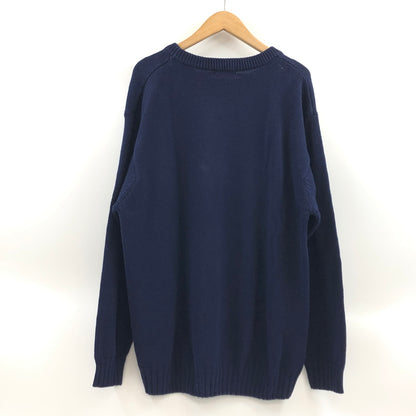 【中古品】【メンズ】 IZOD アイゾッド ロゴ刺繍 ニット セーター トップス 146-261026-hn-01-fur サイズ：XL カラー：ネイビー 万代Net店