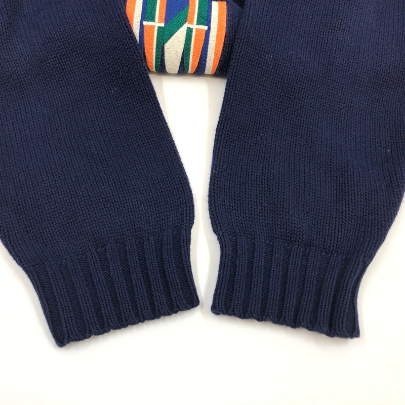 【中古品】【メンズ】 IZOD アイゾッド ロゴ刺繍 ニット セーター トップス 146-261026-hn-01-fur サイズ：XL カラー：ネイビー 万代Net店