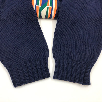 【中古品】【メンズ】 IZOD アイゾッド ロゴ刺繍 ニット セーター トップス 146-261026-hn-01-fur サイズ：XL カラー：ネイビー 万代Net店