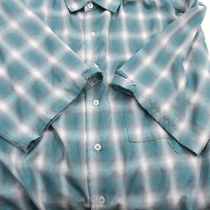 【中古品】【メンズ】 OPENING オープニング OMBRE CHECK DISTRESSED S/S SHIRT OPA230408 オンブレ チェック ディストレスド 半袖シャツ カジュアルシャツ トップス 142-260514-hn-02-fur サイズ：M カラー：ブルー系 万代Net店