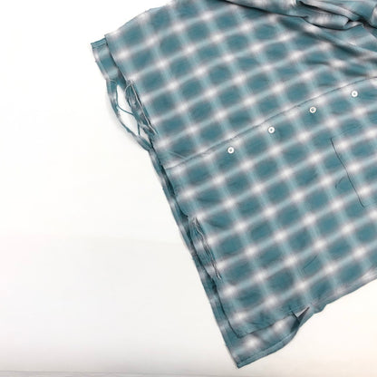 【中古品】【メンズ】 OPENING オープニング OMBRE CHECK DISTRESSED S/S SHIRT OPA230408 オンブレ チェック ディストレスド 半袖シャツ カジュアルシャツ トップス 142-260514-hn-02-fur サイズ：M カラー：ブルー系 万代Net店