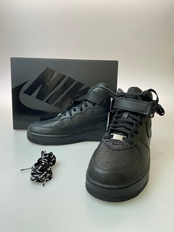 【中古美品】【メンズ】 NIKE ナイキ × SUPREME シュプリーム AIR FORCE 1 MID FW24 FZ8784-001 エアフォース1 ミッド スニーカー 靴 160-260114-jt-11-min サイズ：US 9.5 27.5cm カラー：BLACK 万代Net店