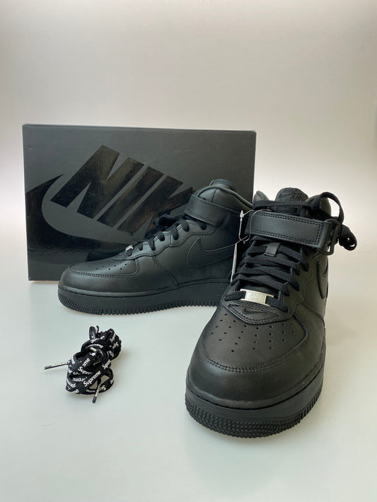【中古美品】【メンズ】 NIKE ナイキ × SUPREME シュプリーム AIR FORCE 1 MID FW24 FZ8784-001 エアフォース1 ミッド スニーカー 靴 160-260114-jt-11-min サイズ：US 9.5 27.5cm カラー：BLACK 万代Net店