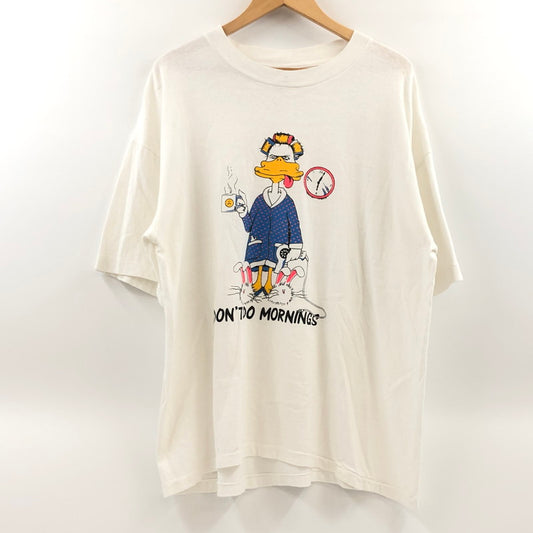 【現状渡し品】【メンズ】 California Solar-T カリフォルニア ソーラー ティー 90S "I DON'T DO MORNINGS" S/S TEE 両シングル 半袖Tシャツ トップス 146-260514-hn-04-fur サイズ：XL カラー：ホワイト 万代Net店