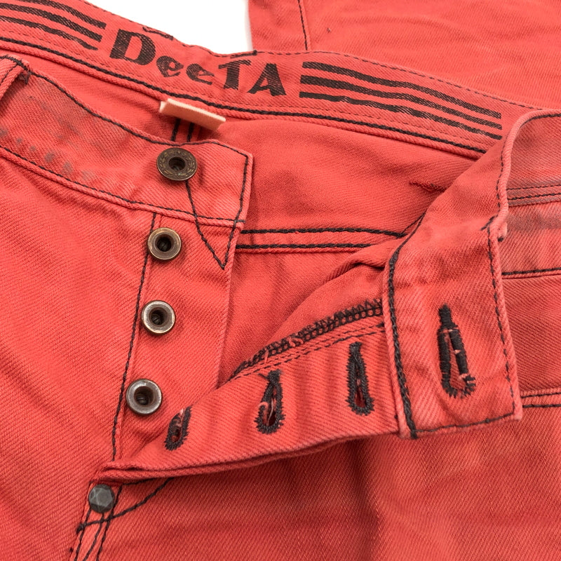 【現状渡し品】【メンズ】 DEETA ディーティーエー DOUGLAS PANTS DTA-001 ダグラス デニムパンツ ボトムス 151-260801-hn-02-fur サイズ：30 カラー：レッド系 万代Net店