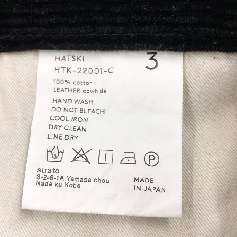 【中古品】【メンズ】 HATSKI ハツキ LOOSE TAPERED CORDUROY HTK-22001-C ルーズ テーパード コーデュロイ パンツ ボトムス 151-260801-hn-07-fur サイズ：3 カラー：ブラック 万代Net店