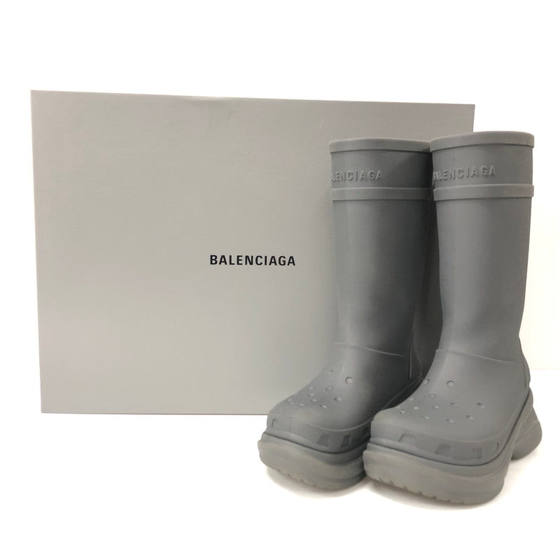 【中古品】【メンズ】 BALENCIAGA バレンシアガ CROCS クロックス 677384W1S8E1500 ラバーレインブーツ  164-240323-tk-1-tei サイズ：42 カラー：グレー 万代Net店