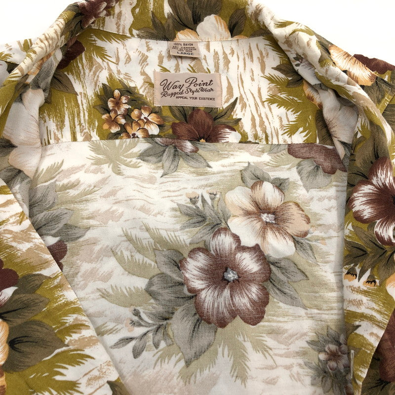 【中古品】【メンズ】 WAY POINT ウェイポイント S/S RAYON ALOHA SHIRT レーヨン アロハシャツ カジュアルシャツ 半袖 トップス 146-260516-hn-05-fur サイズ：L カラー：マルチカラー 万代Net店