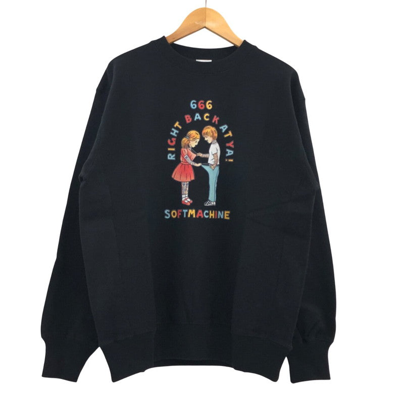 【中古美品】【メンズ】 Softmachine ソフトマシーン YOU TOO SWEAT ユートゥー スウェット トレーナー 長袖 トップス 142-260219-hn-02-fur サイズ：L カラー：ブラック 万代Net店