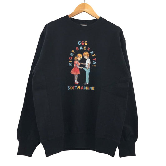 【中古美品】【メンズ】 Softmachine ソフトマシーン YOU TOO SWEAT ユートゥー スウェット トレーナー 長袖 トップス 142-260219-hn-02-fur サイズ：L カラー：ブラック 万代Net店