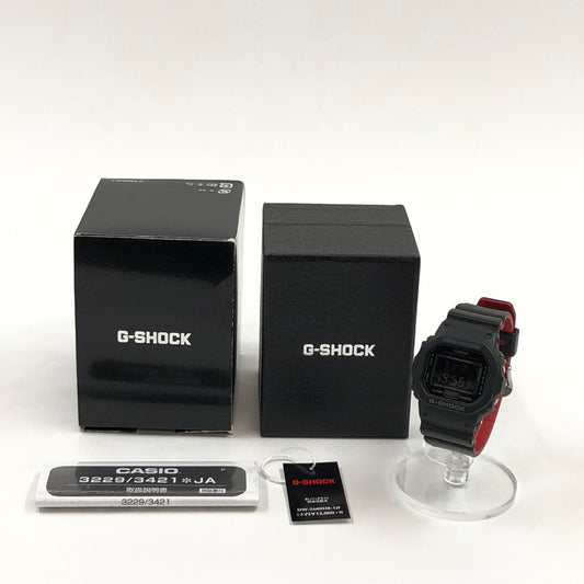 【中古品】【メンズ】 G-SHOCK ジーショック DW-5600HR-1 クォーツ デジタル 腕時計 196-251207-hn-06-fur カラー：ブラック/レッド 万代Net店