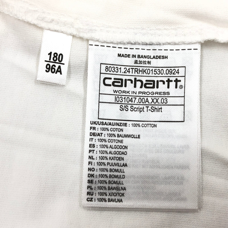 【中古美品】【メンズ/レディース】 CARHARTT WIP カーハート S/S SCRIPT T-SHIRT I031047 スクリプト 半袖Tシャツ トップス 142-260517-hn-04-fur サイズ：L カラー：ホワイト 万代Net店