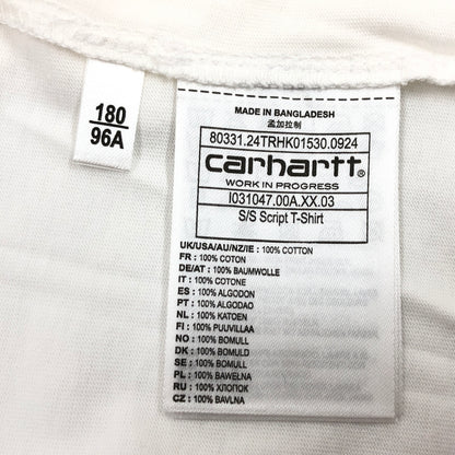 【中古美品】【メンズ/レディース】 CARHARTT WIP カーハート S/S SCRIPT T-SHIRT I031047 スクリプト 半袖Tシャツ トップス 142-260517-hn-04-fur サイズ：L カラー：ホワイト 万代Net店