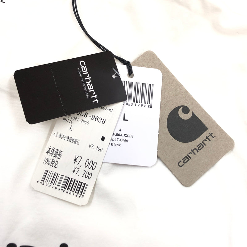【中古美品】【メンズ/レディース】 CARHARTT WIP カーハート S/S SCRIPT T-SHIRT I031047 スクリプト 半袖Tシャツ トップス 142-260517-hn-04-fur サイズ：L カラー：ホワイト 万代Net店