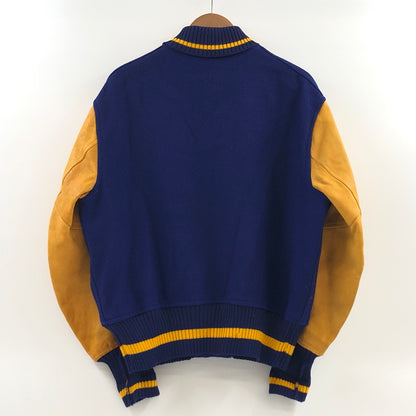 【中古品】【メンズ】 WHITING ホワイティング STADIUM JACKET 推定60-70S スタジアムジャケット スタジャン ブルゾン アウター 146-261026-hn-09-fur サイズ：S カラー：ネイビー/イエロー 万代Net店