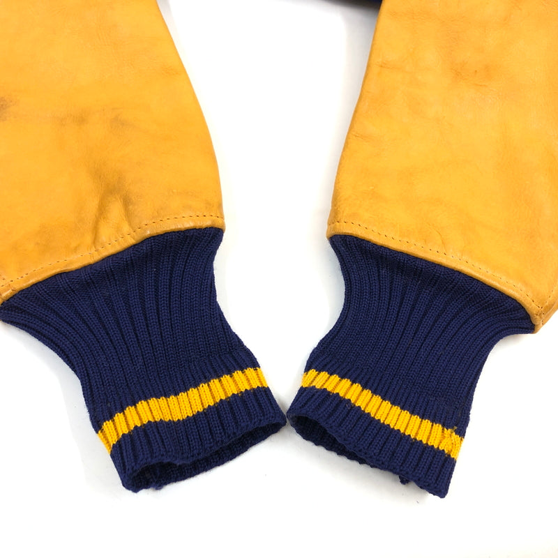 【中古品】【メンズ】 WHITING ホワイティング STADIUM JACKET 推定60-70S スタジアムジャケット スタジャン ブルゾン アウター 146-261026-hn-09-fur サイズ：S カラー：ネイビー/イエロー 万代Net店