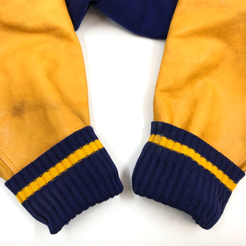 【中古品】【メンズ】 WHITING ホワイティング STADIUM JACKET 推定60-70S スタジアムジャケット スタジャン ブルゾン アウター 146-261026-hn-09-fur サイズ：S カラー：ネイビー/イエロー 万代Net店