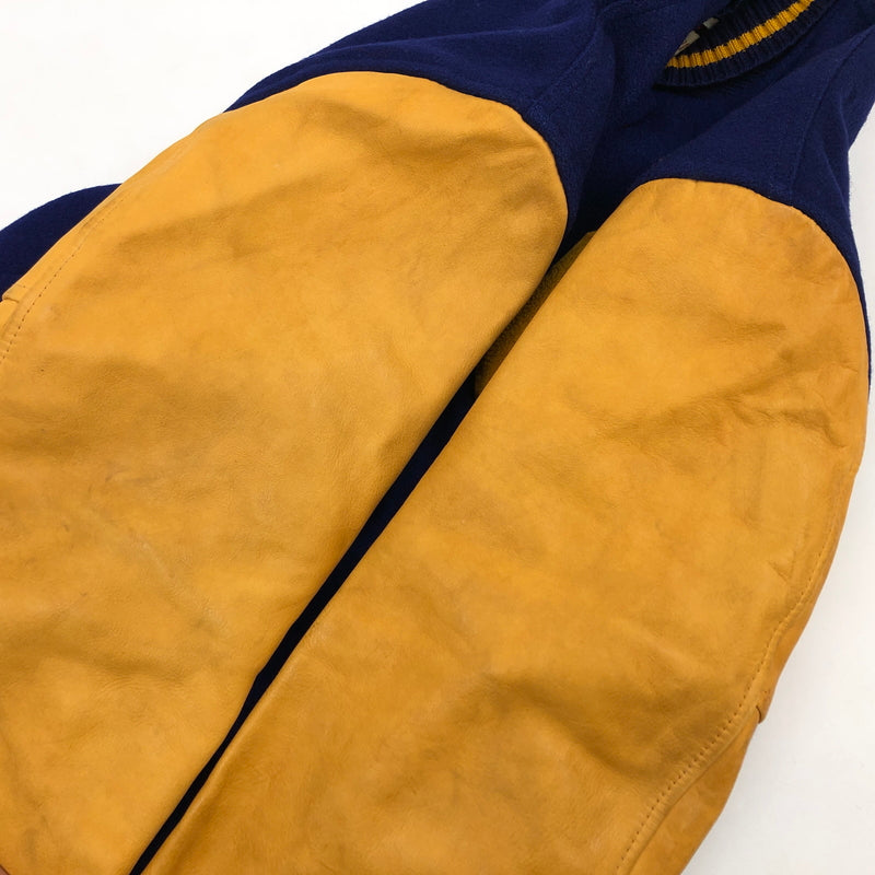 【中古品】【メンズ】 WHITING ホワイティング STADIUM JACKET 推定60-70S スタジアムジャケット スタジャン ブルゾン アウター 146-261026-hn-09-fur サイズ：S カラー：ネイビー/イエロー 万代Net店