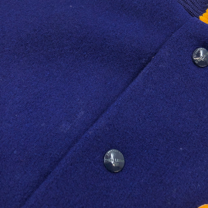 【中古品】【メンズ】 WHITING ホワイティング STADIUM JACKET 推定60-70S スタジアムジャケット スタジャン ブルゾン アウター 146-261026-hn-09-fur サイズ：S カラー：ネイビー/イエロー 万代Net店
