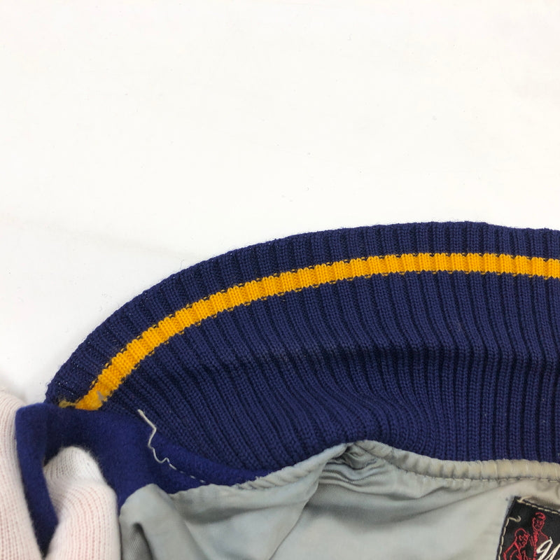 【中古品】【メンズ】 WHITING ホワイティング STADIUM JACKET 推定60-70S スタジアムジャケット スタジャン ブルゾン アウター 146-261026-hn-09-fur サイズ：S カラー：ネイビー/イエロー 万代Net店
