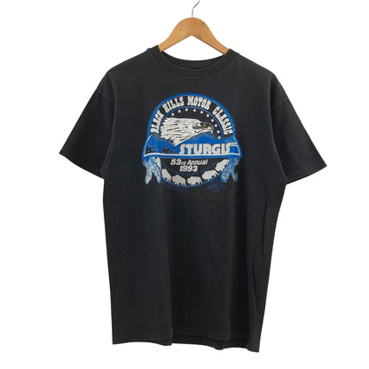 【現状渡し品】【メンズ】 HANES ヘインズ STURGIS BLACK HILLS MOTOR PRINT TEE プリント 半袖Tシャツ トップス 146-260517-hn-06-fur サイズ：L カラー：ブラック 万代Net店