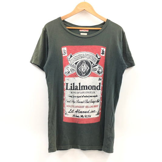 【現状渡し品】【メンズ】 LIL ALMOND リルアーモンド FRONT PRINT S/S TEE フロントプリント 半袖Tシャツ トップス 146-260805-hn-04-fur サイズ：S カラー：オリーブ系 万代Net店