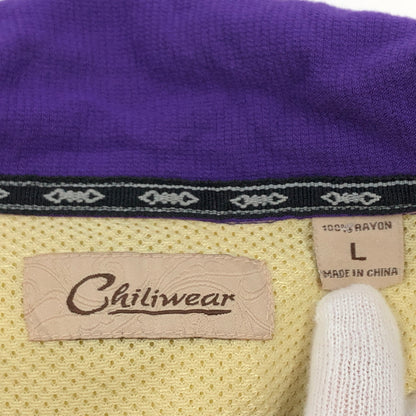 【中古品】【メンズ】 CHILIWEAR チリウェア "WASHINGTON" S/S SHIRT 半袖 ポロシャツ トップス 146-260805-hn-05-fur サイズ：L カラー：パープル/イエロー 万代Net店