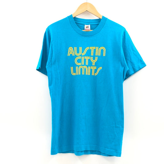 【中古品】【メンズ】 FRUIT OF THE LOOM フルーツオブザルーム "AUSTIN CITY LIMITS" S/S PRINT TEE プリント 半袖Tシャツ トップス 146-260805-hn-06-fur サイズ：M カラー：ライトブルー 万代Net店