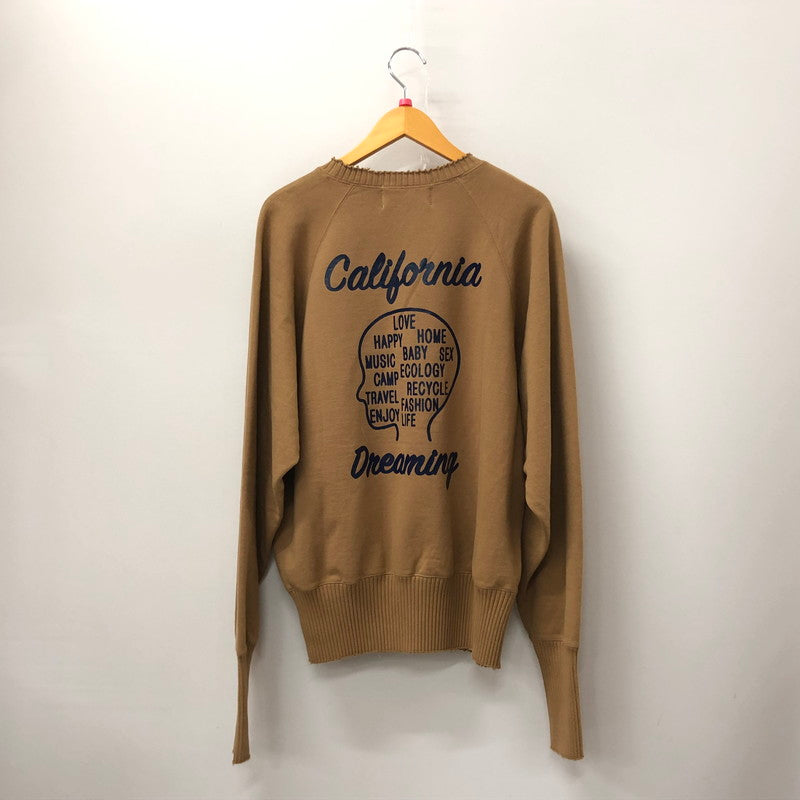 【中古品】【メンズ】  パーフェクト リブス × ア ラブムーブメント  A LOVE MOVEMENT×PERFECT RIBS STRANGE SLEEVE CREW NECK SWEAT SHIRTS ストレンジ スリーブ クルーネック スウェット シャツ トップス 141-240708-rk-6-tei サイズ：L カラー：ブラウン 万代Net店