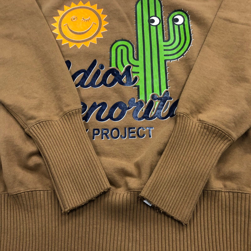 【中古品】【メンズ】  パーフェクト リブス × ア ラブムーブメント  A LOVE MOVEMENT×PERFECT RIBS STRANGE SLEEVE CREW NECK SWEAT SHIRTS ストレンジ スリーブ クルーネック スウェット シャツ トップス 141-240708-rk-6-tei サイズ：L カラー：ブラウン 万代Net店