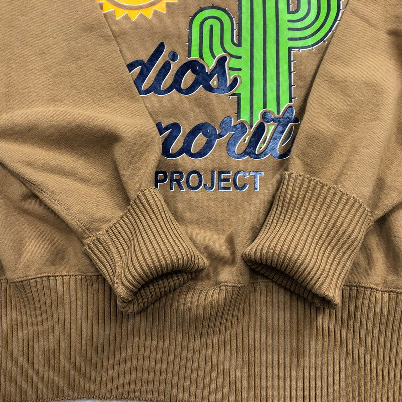 【中古品】【メンズ】  パーフェクト リブス × ア ラブムーブメント  A LOVE MOVEMENT×PERFECT RIBS STRANGE SLEEVE CREW NECK SWEAT SHIRTS ストレンジ スリーブ クルーネック スウェット シャツ トップス 141-240708-rk-6-tei サイズ：L カラー：ブラウン 万代Net店