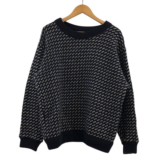【中古品】【メンズ】 L.L.Bean エルエルビーン 80S BIRDS EYE WOOL KNIT バーズ アイ ニット セーター トップス 146-260221-hn-02-fur サイズ：L カラー：ブラック/ホワイト 万代Net店