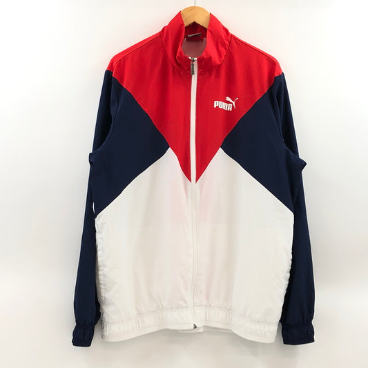 【中古品】【メンズ】 PUMA プーマ RETRO WOVEN TRAINING JACKET 846463 レトロ ウーブントレーニングジャケット アウター 148-261028-hn-02-fur サイズ：XXL カラー：ネイビー/レッド/ホワイト 万代Net店