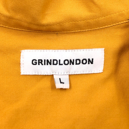 【現状渡し品】【メンズ】 GRIND LONDON グラインドロンドン HALF ZIP LS SHIRT ハーフジップ 長袖シャツ カジュアルシャツ トップス 142-261028-hn-05-fur サイズ：L カラー：イエロー系 万代Net店