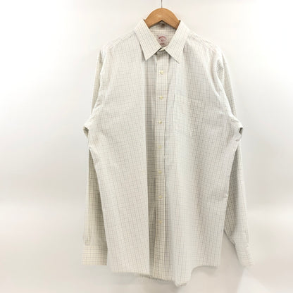 【中古品】【メンズ】 BROOKS BROTHERS 346 ブルックスブラザーズ346 90S LS CHECK SHIRT 長袖チェックシャツ カジュアルシャツ トップス 146-261028-hn-07-fur サイズ：17-6/7 カラー：ホワイト/ブルー 万代Net店