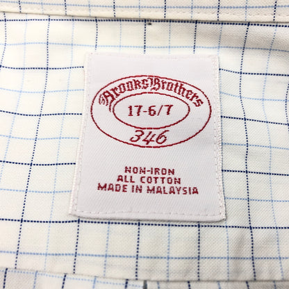 【中古品】【メンズ】 BROOKS BROTHERS 346 ブルックスブラザーズ346 90S LS CHECK SHIRT 長袖チェックシャツ カジュアルシャツ トップス 146-261028-hn-07-fur サイズ：17-6/7 カラー：ホワイト/ブルー 万代Net店