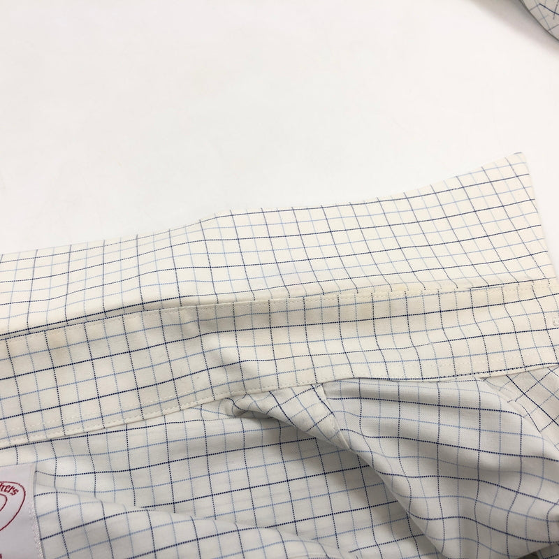 【中古品】【メンズ】 BROOKS BROTHERS 346 ブルックスブラザーズ346 90S LS CHECK SHIRT 長袖チェックシャツ カジュアルシャツ トップス 146-261028-hn-07-fur サイズ：17-6/7 カラー：ホワイト/ブルー 万代Net店