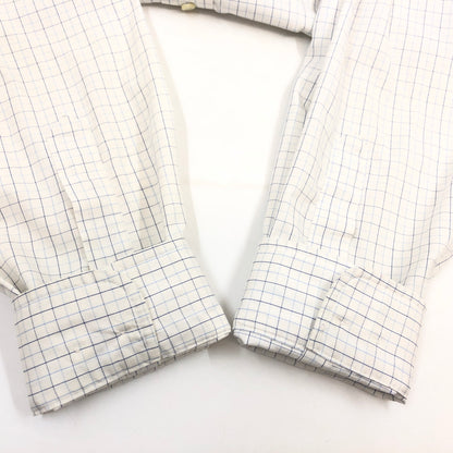 【中古品】【メンズ】 BROOKS BROTHERS 346 ブルックスブラザーズ346 90S LS CHECK SHIRT 長袖チェックシャツ カジュアルシャツ トップス 146-261028-hn-07-fur サイズ：17-6/7 カラー：ホワイト/ブルー 万代Net店
