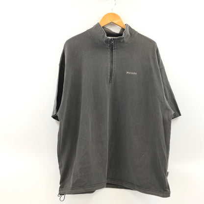 【中古品】【メンズ】 PERUSHU ペルーシュ HALF ZIP SS SWEATSHIRT PE332013BW ハーフジップ 半袖スウェットシャツ トップス 142-261028-hn-08-fur サイズ：M カラー：チャコール系 万代Net店