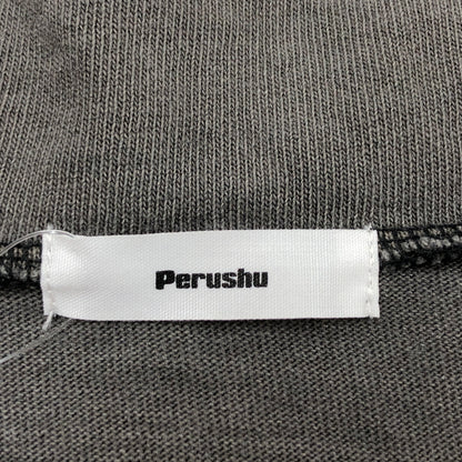 【中古品】【メンズ】 PERUSHU ペルーシュ HALF ZIP SS SWEATSHIRT PE332013BW ハーフジップ 半袖スウェットシャツ トップス 142-261028-hn-08-fur サイズ：M カラー：チャコール系 万代Net店
