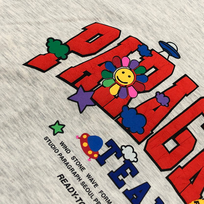 【現状渡し品】【メンズ】 PARAGRAPH パラグラフ SMILE HAPPY SS TEE スマイルハッピー 半袖Tシャツ トップス 142-261029-hn-02-fur サイズ：1 カラー：グレー 万代Net店