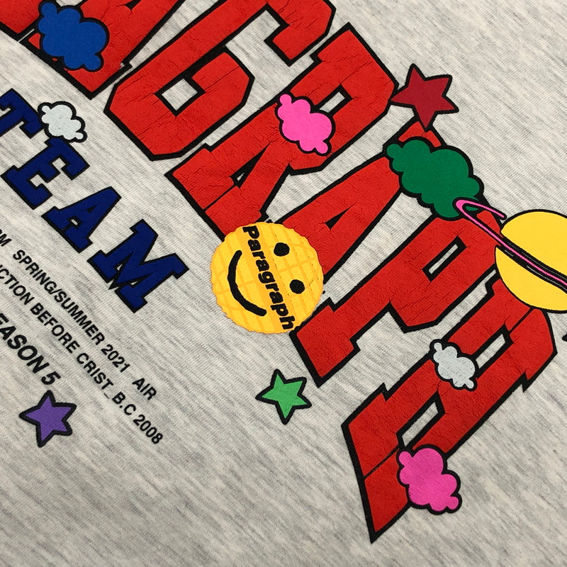 【現状渡し品】【メンズ】 PARAGRAPH パラグラフ SMILE HAPPY SS TEE スマイルハッピー 半袖Tシャツ トップス 142-261029-hn-02-fur サイズ：1 カラー：グレー 万代Net店