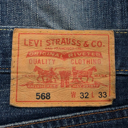 【現状渡し品】【メンズ】 Levi's リーバイス 568 デニムパンツ ボタン裏3245 ボトムス 156-250126-hn-03-fur サイズ：W32 L33 カラー：インディゴ 万代Net店