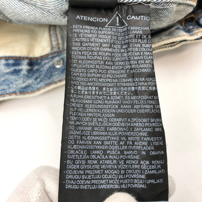 【中古品】【メンズ】 ZARA ザラ ×JEAN‐MICHEL BASQUIAT ジャン＝ミシェル・バスキア DENIM JACKET デニムジャケット ダメージ加工 アウター 147-260520-hn-06-fur サイズ：S カラー：ブルー系 万代Net店