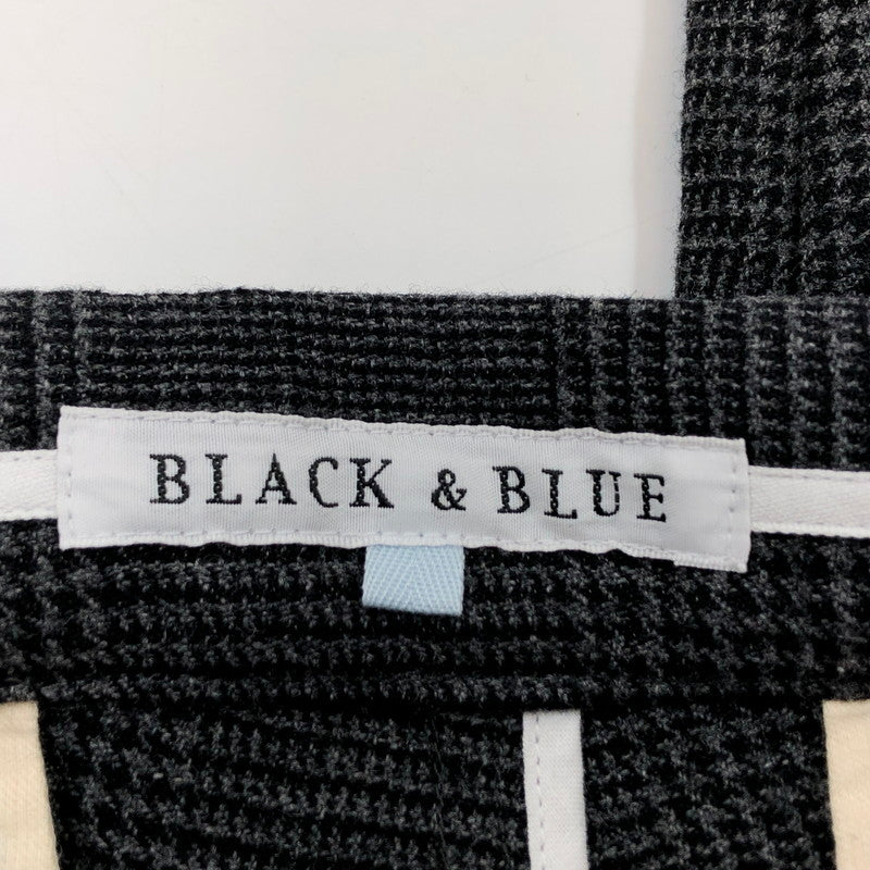 【中古品】【メンズ】 BLACK&BLUE ブラックアンドブルー グレンチェックタックパンツ ボトムス 151-260222-hn-09-fur サイズ：30 カラー：グレー/ブラック 万代Net店
