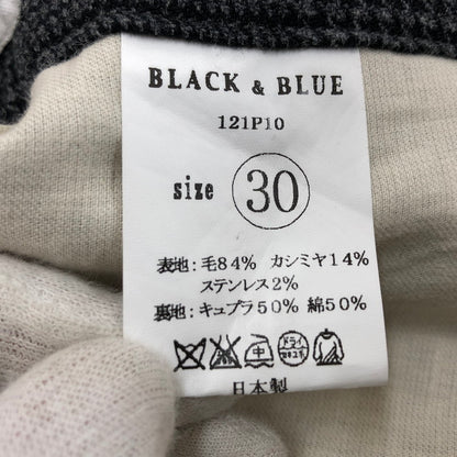 【中古品】【メンズ】 BLACK&BLUE ブラックアンドブルー グレンチェックタックパンツ ボトムス 151-260222-hn-09-fur サイズ：30 カラー：グレー/ブラック 万代Net店