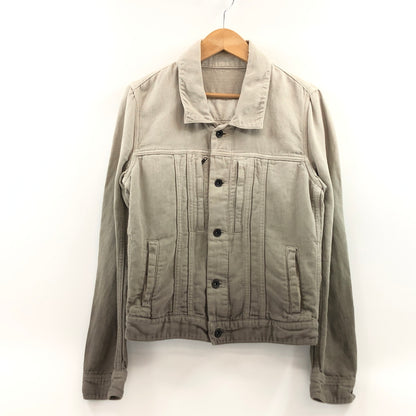 【中古品】【メンズ】 WIZZARD ウィザード COTTON AND IRISH LINEN BLEND TRUCKER JACKET コットンアンドアイリッシュリネンブレンド トラッカージャケット アウター 140-261029-hn-06-fur サイズ：2 カラー：グレー系 万代Net店