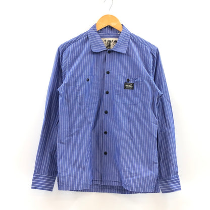 【中古品】【メンズ】 WOLF PACK ウルフパック LS STRIPE SHIRT KS-008 長袖ストライプシャツ カジュアルシャツ トップス 145-261029-hn-07-fur サイズ：M カラー：ブルー/ホワイト 万代Net店