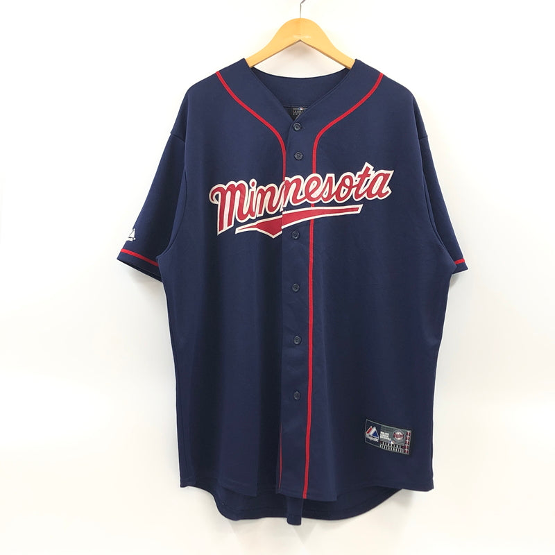 【中古品】【メンズ】 MAJESTIC マジェスティック MINNESOTA TWINS BASEBALL SHIRT ベースボールシャツ 半袖 トップス 146-260805-hn-11-fur サイズ：不明 カラー：ネイビー 万代Net店